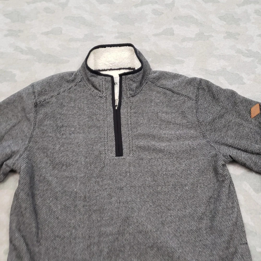 Orvis‎ Sweater Mens Medium Gray Heavy Pockets Outdoors Travel Workwear
